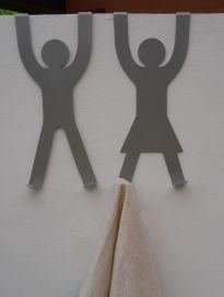 His & Hers Door Hooks - Silver with cloth (small res)jpg